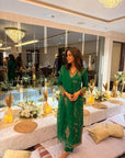Jasmin Bhasin Retro Raani Emerald Green Jaal Kurta Set