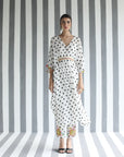 Love To Dot Back Bow Tie Kaftan Set