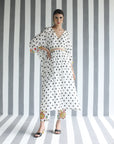 Love To Dot Back Bow Tie Kaftan Set