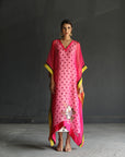 Love To Dot Hot Pink Flower Organza Kaftan