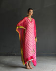 Love To Dot Hot Pink Flower Organza Kaftan