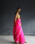 Love To Dot Hot Pink Floral Kota Sari