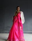 Love To Dot Hot Pink Floral Kota Sari