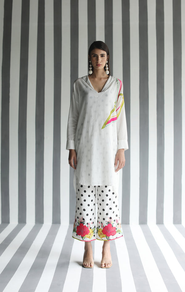 Love To Dot Line Sleeve Shirt Set
