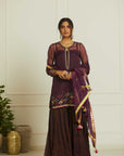 Purple Organza Payala Gharara Set