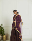 Purple Organza Payala Gharara Set