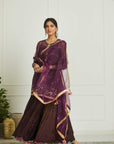 Purple Organza Payala Gharara Set