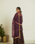 Purple Organza Payala Gharara Set