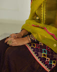 Purple - Green Organza Payala Gharara Set