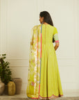 Bright Lime Printed Anarkali Set