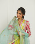 Powder Blue Check Jaal Dupatta