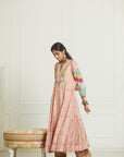 Pastel Pink Yoke Side Kali Kurta Set