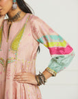 Pastel Pink Yoke Side Kali Kurta Set