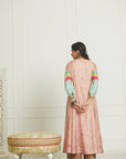 Pastel Pink Yoke Side Kali Kurta Set