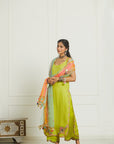 Bright Lime Organza Kurta Set