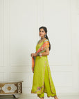 Bright Lime Organza Kurta Set