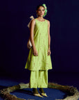 Mastani Scallop Sap Green Embroidered Silk Kurta Set