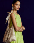 Mastani Scallop Sap Green Embroidered Silk Kurta Set