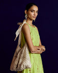 Mastani Scallop Sap Green Embroidered Silk Kurta Set