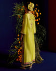 Mastani Yellow Tissue Carnation Jaal Kaftan Dress