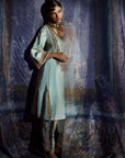 Mastani Powder Blue Tissue Choga Salwar Set