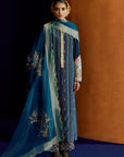 Mastani Teal Blue Stripes Kurta Set
