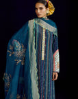 Mastani Teal Blue Stripes Kurta Set