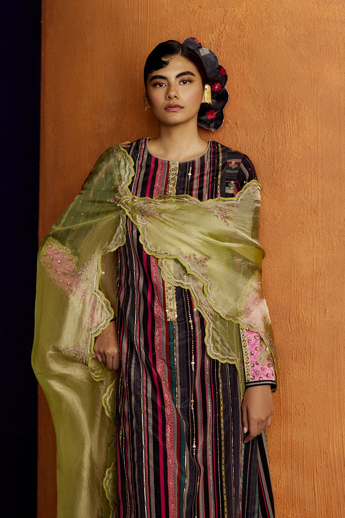 Mastani Black Stripes Kurta Set