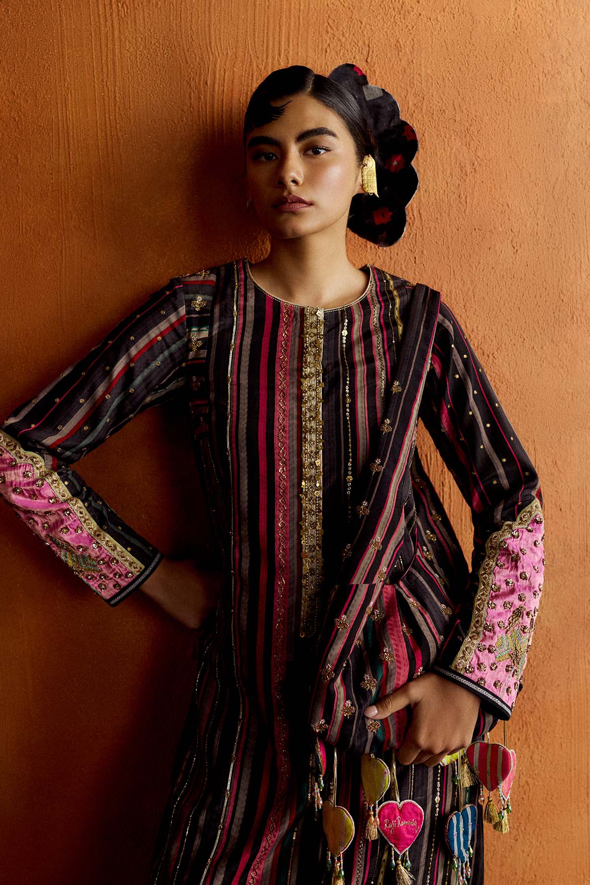 Mastani Black Stripes Kurta Set