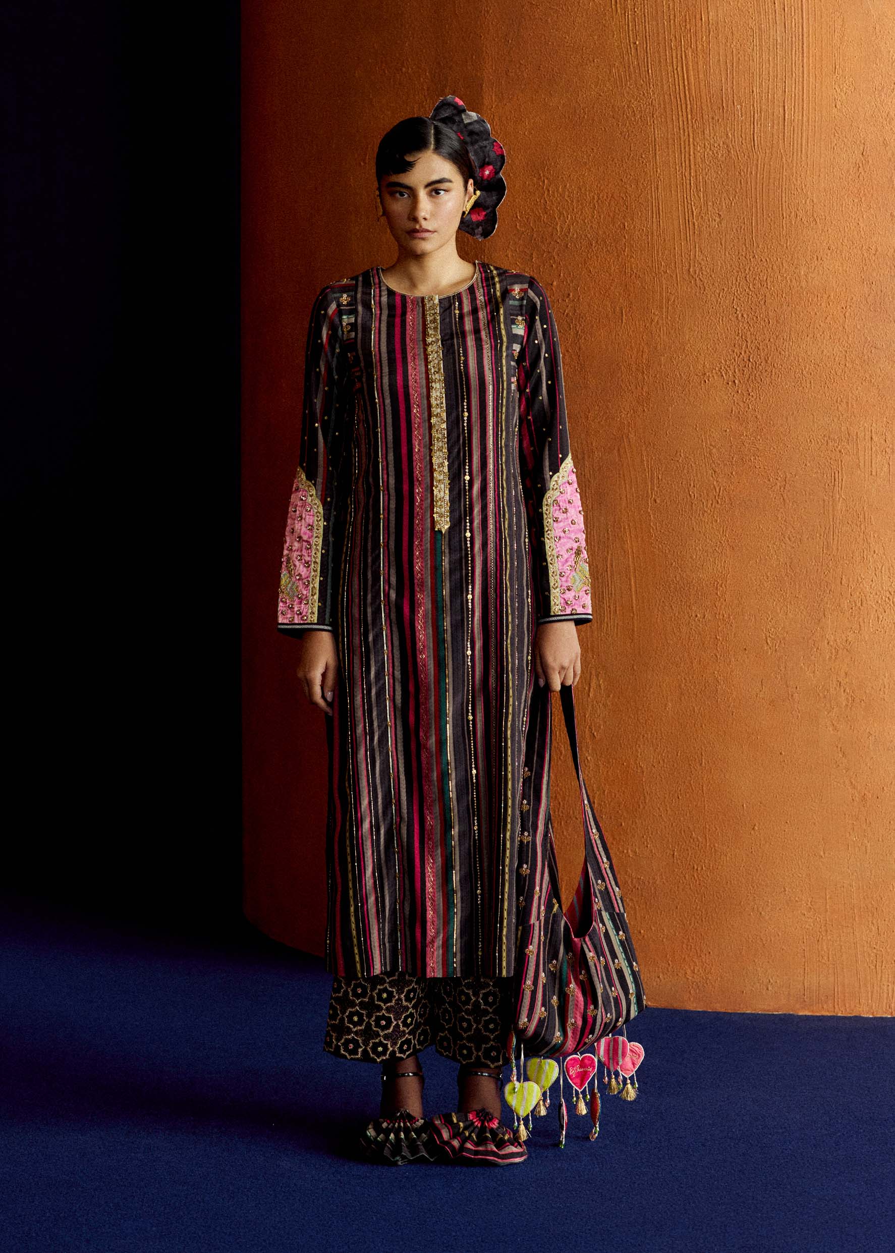 Mastani Black Stripes Kurta Set