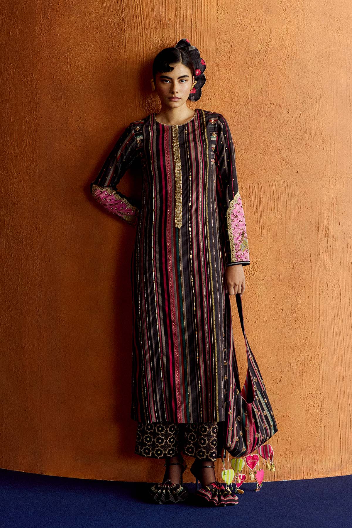 Mastani Black Stripes Kurta Set
