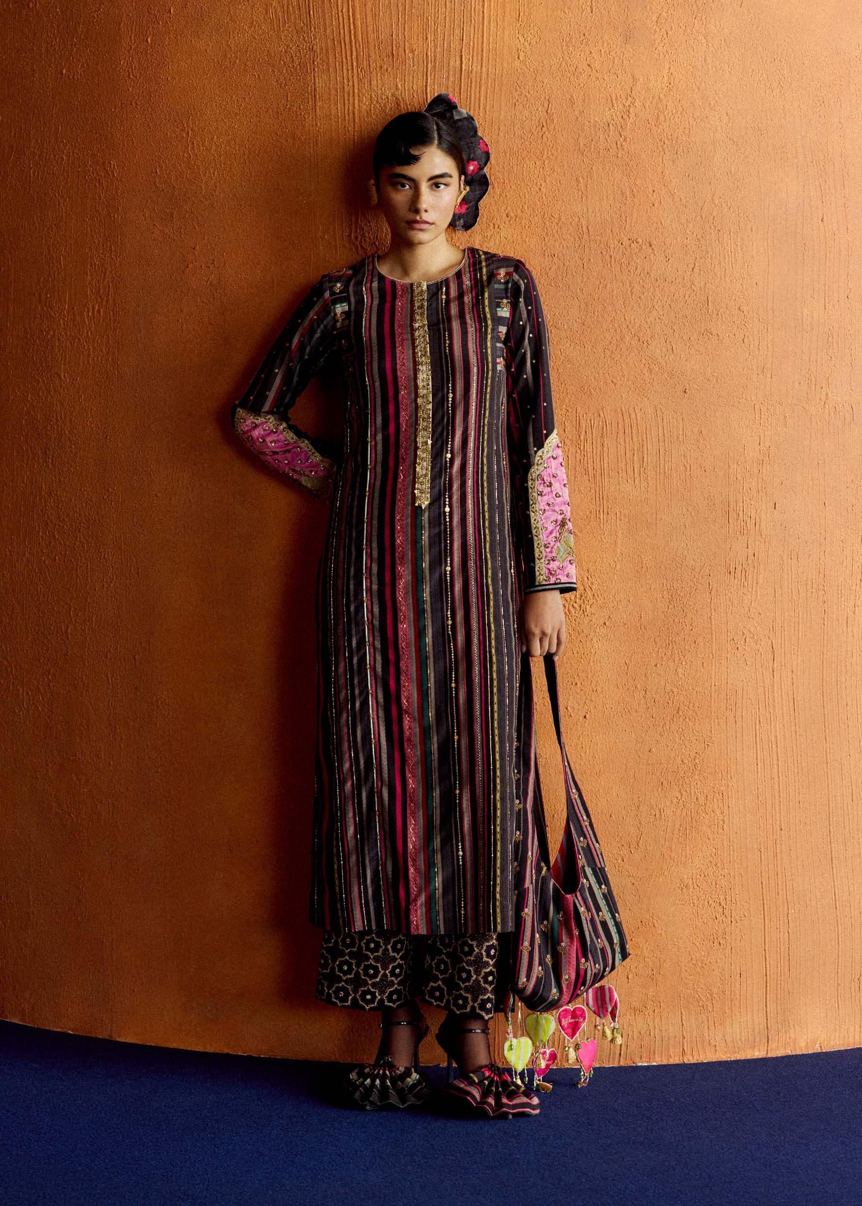 Mastani Black Stripes Kurta Set