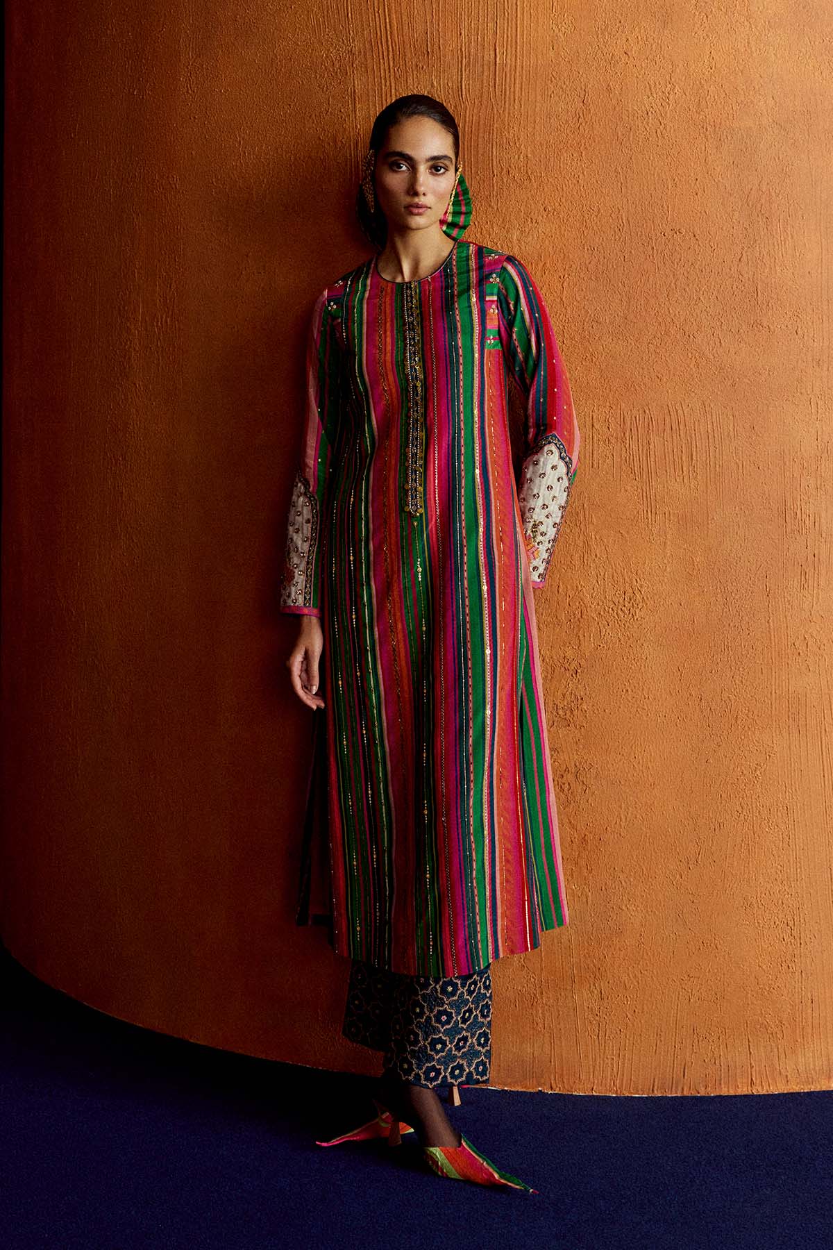 Mastani Pink Stripes Kurta Set