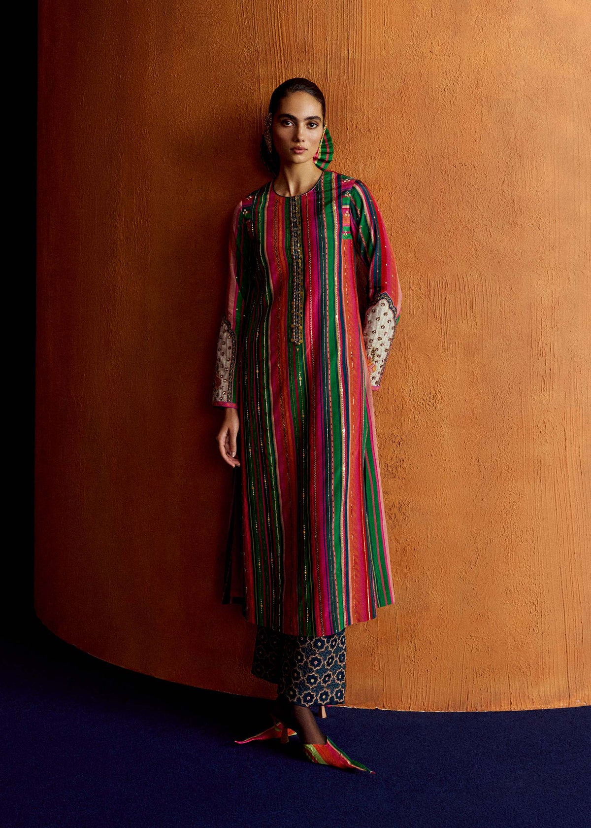 Mastani Pink Stripes Kurta Set