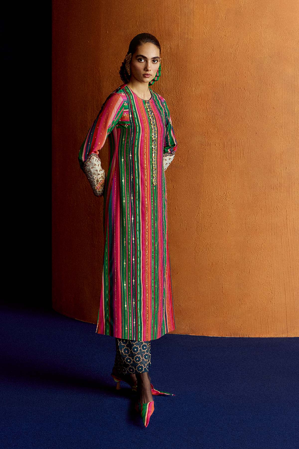 Mastani Pink Stripes Kurta Set