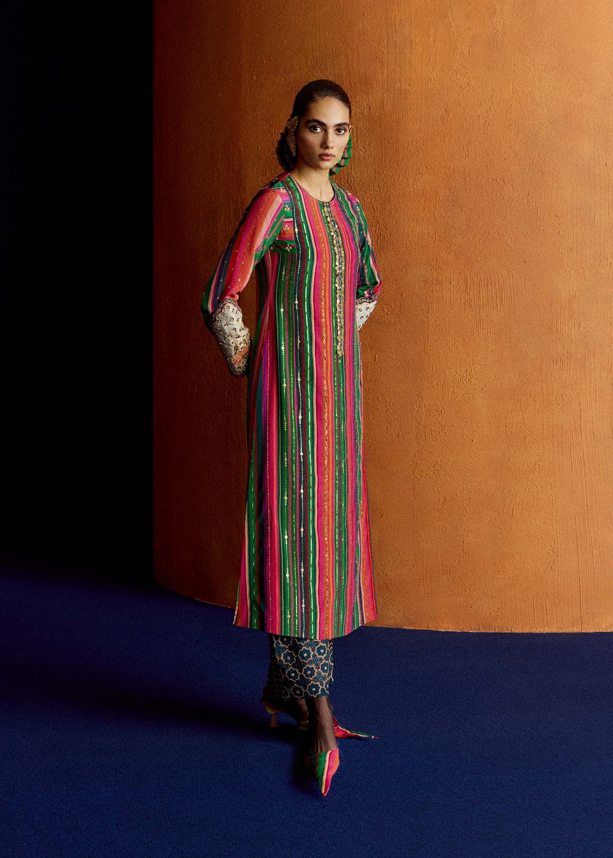 Mastani Pink Stripes Kurta Set