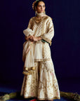 Mastani Ivory Tissue Jaal Gharara Set