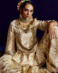 Mastani Ivory Tissue Jaal Gharara Set