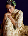 Mastani Ivory Tissue Jaal Gharara Set