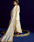 Mastani Ivory Tissue Jaal Gharara Set