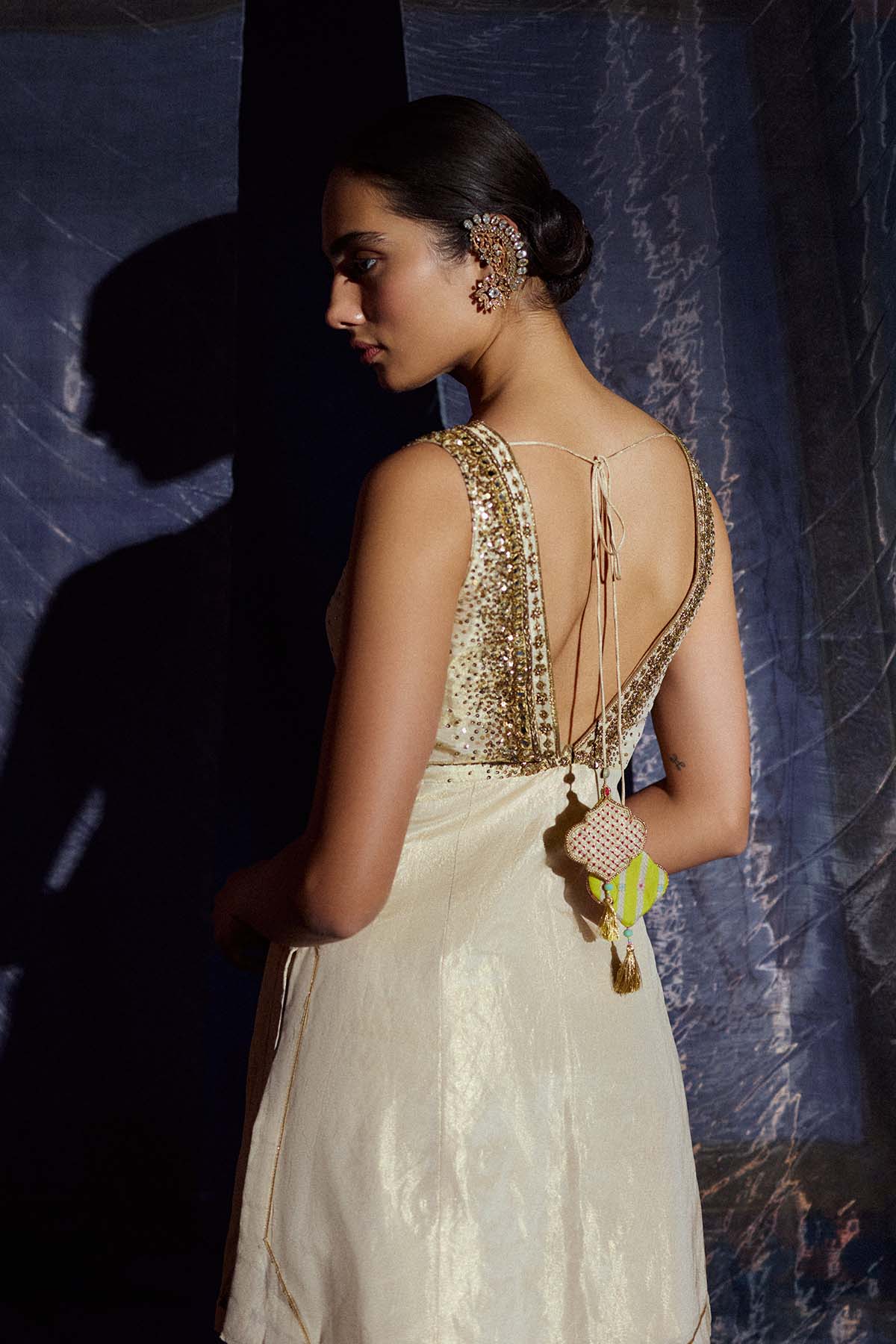 Mastani Ivory Tissue Tripti Gharara Set