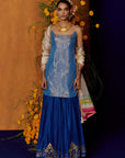 Mastani Blue Tissue Scallop Gharara Set