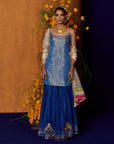 Mastani Blue Tissue Scallop Gharara Set