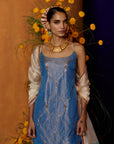 Mastani Blue Tissue Scallop Gharara Set