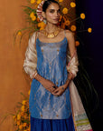 Mastani Blue Tissue Scallop Gharara Set