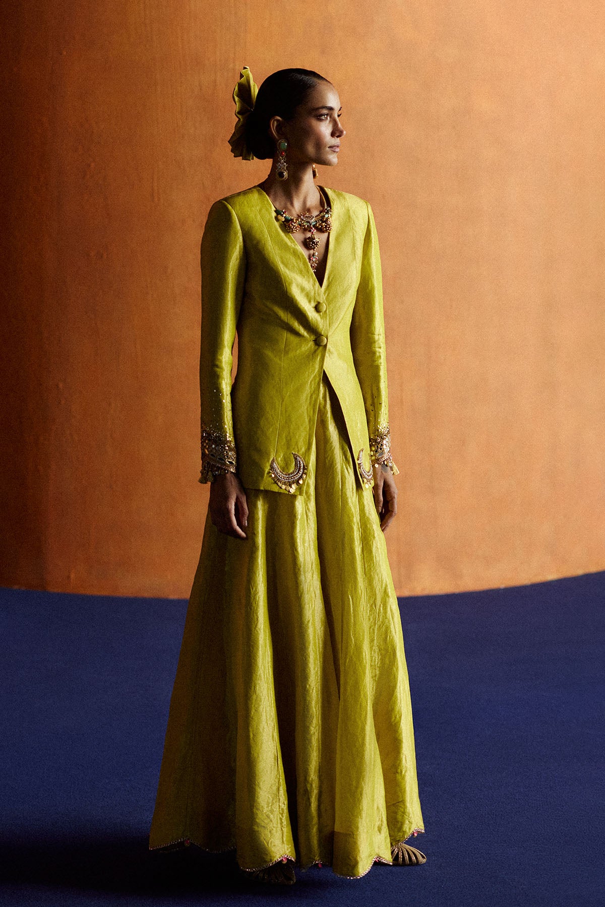 Mastani Yellow Blazer Sharara Set