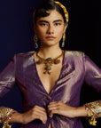 Mastani Purple Blazer Sharara Set