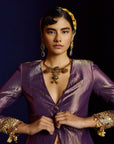 Mastani Purple Blazer Sharara Set