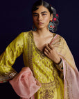Mastani Yellow Tissue Jaal Gharara Set
