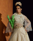 Mastani Ivory Maheen Tissue Lehenga Set